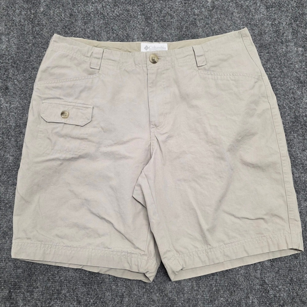 Columbia Womens Shorts Size 10 Tan Khaki AL4509 Cotton Hiking Outdoor Casual Fit